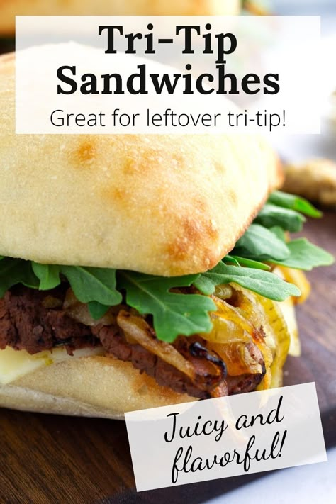 Recipes Using Tri Tip Steak, Tri Tip Burritos, Bbq Tri Tip Sandwiches, Tritip Recipes Leftover, Tri Tip Sliders Mini Sandwiches, Tritip Sandwich Recipes, Tri Tip Sandwich Ideas, Tri Tip Leftovers, Tri Tip Sliders