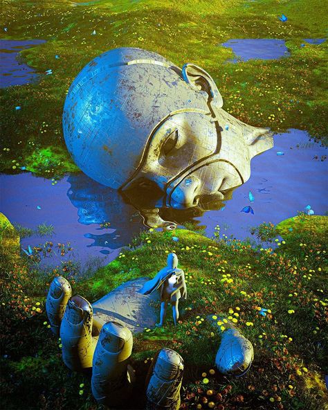 3d Surrealism, Modern Graphic Art, Anime Pixel Art, Surrealism Painting, Futuristic Art, Universe Art, Visionary Art, Dark Ages, Environment Concept Art