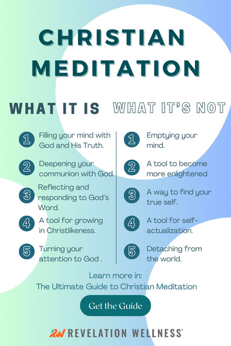 How is Christian meditation different from New Age meditation? Read our Guide. Things To Meditate On, Meditation With God, Meditation For Christians, Christian Meditation For Beginners, Fasting Meditation, Scripture Meditation, Bible Meditation, Revelation Wellness, Biblical Meditation