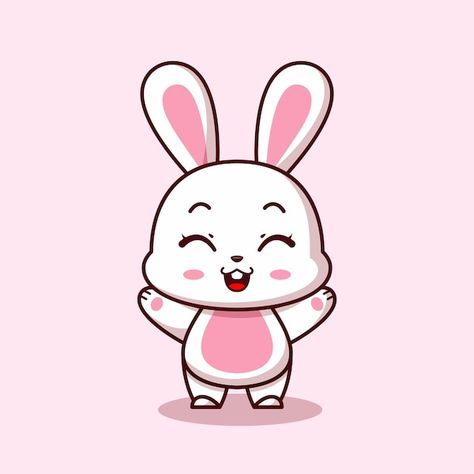 Kawaii, Rabbit Pictures Cartoon, Cute Bunny Pictures Cartoon, Cute Rabbits Drawings, Cute Pictures For Stickers, Cartoon Images For Drawing, Bunny Cartoon Drawing, Cute Rabbit Pictures, Rabbit Cute Bunny Cartoon