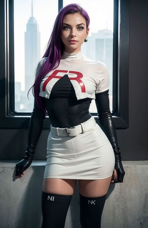 Jessie (Pokemon) Jessie Pokemon Cosplay, Jessie Team Rocket Cosplay, Team Rocket Costume, Team Rocket Cosplay, Jessie Team Rocket, Jessie Pokemon, Pokemon Women, Halloween Parejas, Childhood Characters