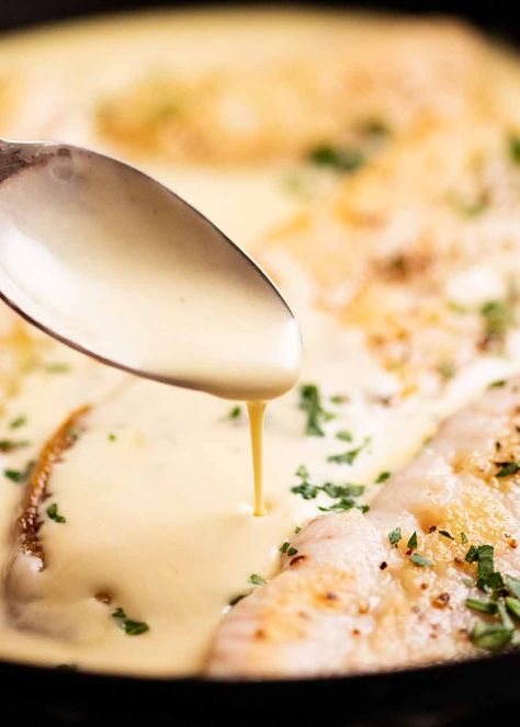 Wine Sauce For Fish, White Wine Sauce For Fish, White Sauce For Fish, Sauce For Fish, White Wine Sauce Recipes, Simple Restaurant, White Fish Recipes, Wine Butter, White Sauce Recipes