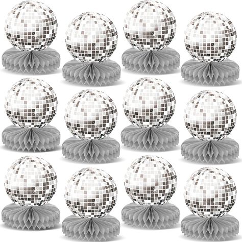 PRICES MAY VARY. You can get:This disco 70s party decorations includes 12pcs disco theme party table toppers .Our 70s disco honeycomb centerpieces unique design makes these party decorations an impressive addition to disco theme birthday party. Size Details: Disco 70s party table toppers sizes the centerpieces 5.9X5.9inches(15X15cm),the honeycombs parts 5.9X1.6inches(15X4cm).These 1970s birthday party decorations that you can put where you like to make your party more atmospheric. High Quality M 70s Themed Birthday Party, 70s Party Decorations, Disco Ball Party, Disco Theme Party, 70s Party Theme, 70s Theme Party, 70s Disco Party, Disco Decorations, Disco Birthday Party