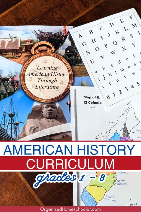 American history curriculum grades 1 - 8 written above the Learning American History Through Literature curriculum 2nd Grade History Curriculum, Literature Timeline, Timeline Activities, American History Projects, American History Curriculum, History Homeschool, Elementary History, American History Homeschool, Week Schedule