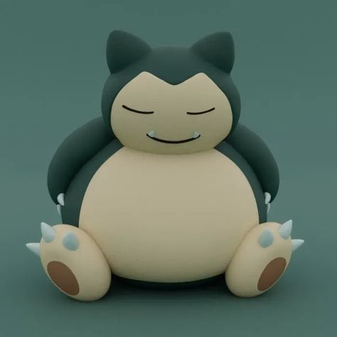 Snorlax - Pokemon | 3D models download | Creality Cloud Snorlax Clay, Clay Pokemon, Snorlax Pokemon, Pokemon Snorlax, Clay Model, No Support, 3d Printer Projects, Clay Charms, Print Models