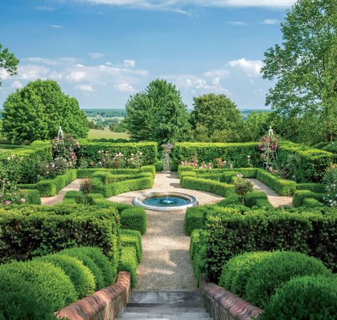 Trim & Tidy Boxwood Garden Boxwood Landscaping, Lakeside Garden, Boxwood Garden, Southern Garden, Cottage Garden Design, Formal Garden, Garden Types, Formal Gardens, Garden Fountains