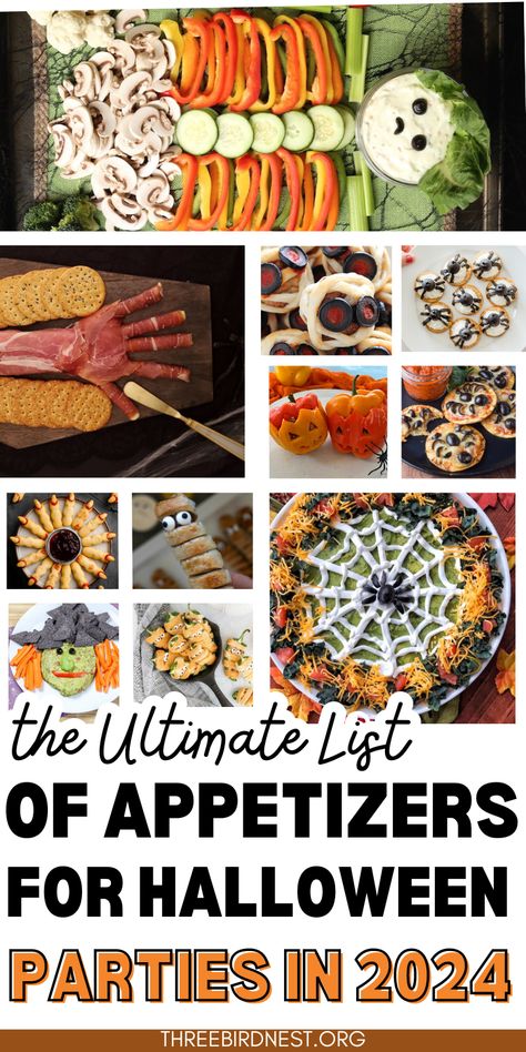 Monster Munchies: Ultimate Halloween Appetizers for a Haunted Feast - This Little Nest
HALLOWEEN APPETIZERS -- The Ultimate list of Halloween Appetizers for your Adult Halloween Party. Make is a Spooky event no one will ever forget!
The best Halloween appetizers, Halloween party food, Halloween finger foods, best Halloween party food ideas. Halloween Festive Food, Cheap Halloween Appetizers For Party, Halloween Themed Party Dips, Cute Halloween Finger Foods, Asylum Halloween Party Food, Appetizer Recipes For Halloween Party, Finger Food Ideas For Halloween Party, Fall Halloween Food Ideas, Halloween Taquitos