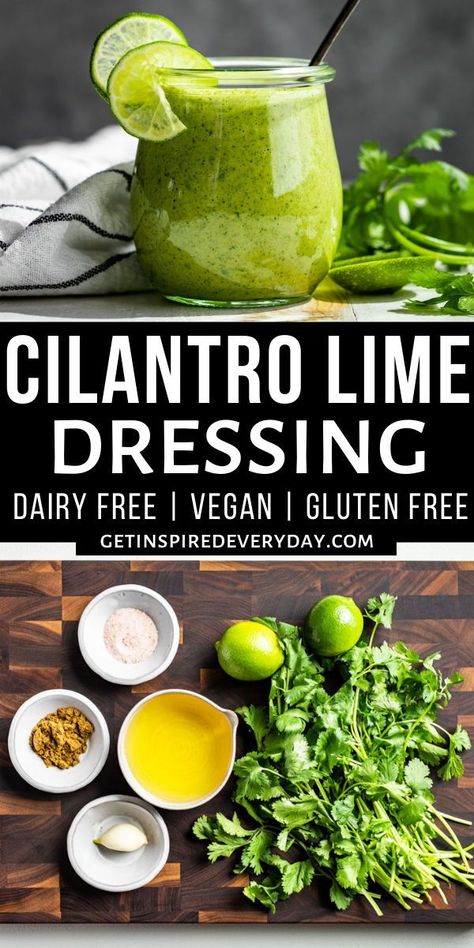 Cilantro Dressing Recipe, Creamy Cilantro Lime Dressing, Marinade For Chicken, Cilantro Recipes, Cilantro Lime Sauce, Cilantro Dressing, Cilantro Sauce, Cilantro Lime Dressing, Strawberry Spinach