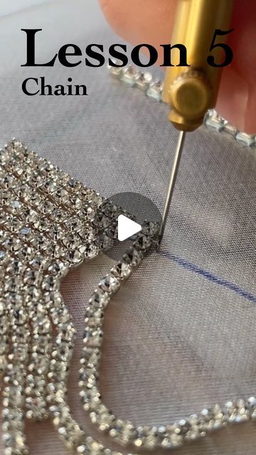 Full tutuorial on my youtube @olsjona Beads Embroidery Designs Beadwork, Beadwork Embroidery Tutorial, Sequins Embroidery Tutorial, Rhinestone Tutorial, Beadwork Embroidery Patterns, How To Bead Embroidery, Beadwork Embroidery, Bead Embroidery Tutorial, Embroidery Videos