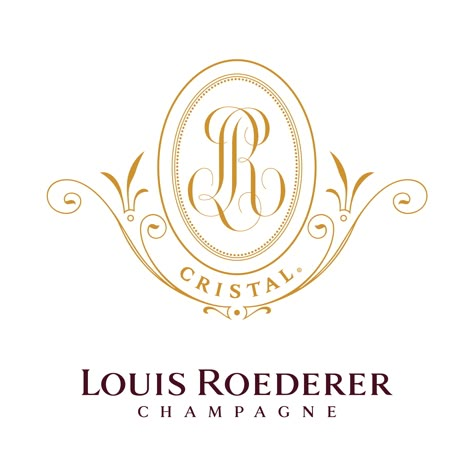 Champagne | Louis Roederer |Cristal Champagne Logo Design, Champagne Label Design, Champagne Branding, Jv Logo, Cristal Champagne, French Logo, Perfume Logo, Champagne Brands, Logo Monogramme