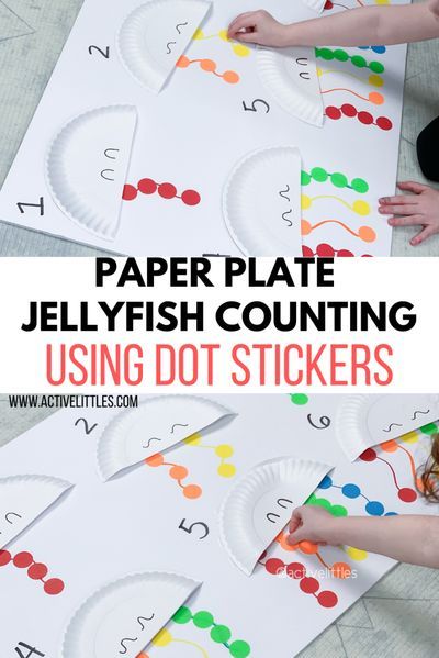 Paper Plate Jellyfish Counting using Dot Stickers Kids Activity - Active Littles Jellyfish Counting, Paper Plate Jellyfish, Nanny Ideas, Numeracy Activities, Fish Activities, Dot Stickers, Eyfs Activities, Abc Games, Nursery Activities