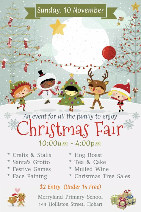 Christmas fair announcement poster template design Christmas Poster Design, Christmas Fair Ideas, Christmas Party Poster, Christmas Flyer Template, Christmas Craft Show, Poster Template Free, Poster Template Design, Christmas Craft Fair, Christmas Program