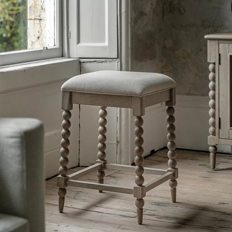 The Artisan Oak Collection is back in stock 👏 The play on a classic look emphasises the hand-crafted bobbing detail down each leg. This eye-catching design feature is created by turning the wood on a lathe, a task carried out by the finest craftsmen. Link in bio #oakdiningtable #limewash #oaksideboard #sideboardstyling #neutralhome #neutraltones #neutrallivingroom #neutralfarmhouse Oak Bar Stools, Fabric Bar Stool, Lime Wash, Oak Stool, Wooden Bar Stools, Upholstered Stool, Bedding Stores, Kitchen Stools, Wooden Bar