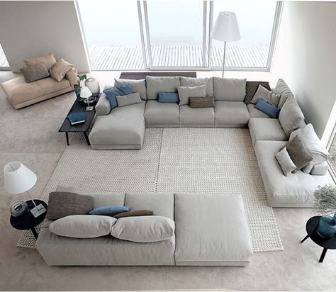 Couches Living Room Comfy, U Couch, Large Sectional, Corner Sofa Design, Modern Sofa Living Room, Sala Grande, Comfy Living Room, Sofa Bed Design, Living Room Sofa Set