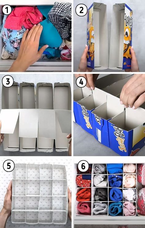 Cardboard Box Storage, Shoe Box Crafts, Cardboard Organizer, Upcycle Storage, Cardboard Storage, Diy Room Decor Videos, Bedroom Hacks, Box Crafts, Packing Hacks Clothes