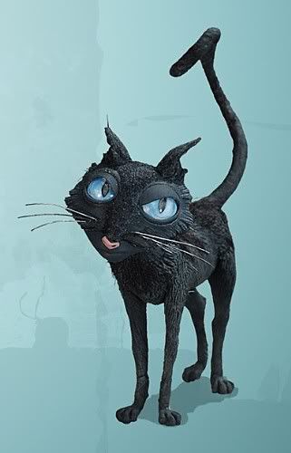 Silvestre The Cat From Coraline, Cat From Coraline, Coraline, A Black, Black Cat, Wallpapers, Wall, Blue, Black