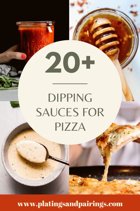 Wondering what the best dipping sauces for pizza are? I’ve got you covered with this handy guide of 20+ easy sauce recipes. // pizza dipping sauces Dipping Sauce Recipes For Bread, Pizza Drizzle Sauce, Pizza Dressing, Dipping Sauces For Pizza, Dip For Pizza, Pizza Dips, Pizza Dipping Sauce Recipes, Garlic Pizza Dipping Sauce, Pizza Roll Dipping Sauce