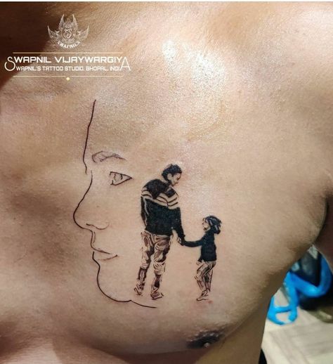 Have a look on this piece , dedicated for the family (Including the real picture of our client with his daughter and the face of his wife ) ____________________________ Studio - @swapniltattoostudiobhopal Artist - Swapnil vijaywargiya For bookings - 08109246030 ____________________________ #tattoo #tattooideas #tattoos #tattoostudio #tattooforyou #tattoos #tattooartist #dadanddaughter #dadtattoo #familytattoo #family #chesttattoo #daddyslittlegirl #daddysgirls #dadlove #armtattoo #customizet Family Tattoo, Dad Tattoos, Family Tattoos, Permanent Tattoo, Chest Tattoo, Look On, Real Pictures, Tattoo Studio, Arm Tattoo