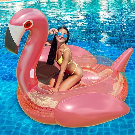 [SUPER CUTE & FUN] Indulge in luxury with our glamorous flamingo pool float featuring gold glitter accents. Its extra-large size comfortably fits adults, crafted from durable materials for lasting use. Enjoy vibrant, tropical-inspired design, easy inflation with a standard air pump, and entertain effortlessly at pool parties with a 1-year warranty ensuring peace of mind Flamingo Pool Party, Flamingo Pool Parties, Flamingo Pool Float, Flamingo Float, Flamingo Pool, Pool Toy, Pool Parties, Pool Toys, Pink Flamingo