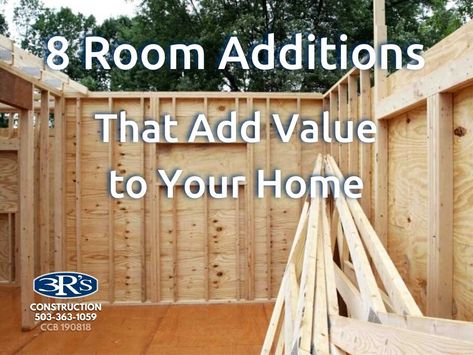 CONTRACTOR TIP: These 8 Room Additions will add value to your home. Ready to start your home addition? Schedule today. 📞503-363-1059 Easy Home Additions, Adding Addition To Side Of House, Unique Home Additions, Add Room To House, Home Additions Side Of House, Building An Addition To House, Adding A Room To Your House, House Addition Ideas, Addition To Back Of House