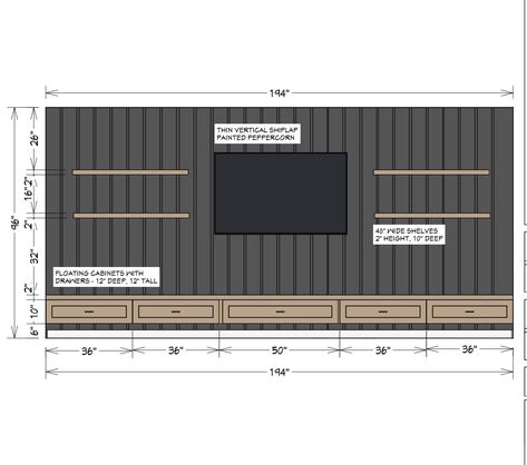 Living Room Accent Wall | Design Renderings Ideas for your Home | construction2style Tv Accent Wall, Tv Accent, Built In Shelving, Living Room Wall Designs, Built In Shelves Living Room, Living Room Wall Units, Living Room Built Ins, Basement Living Rooms, Accent Walls In Living Room