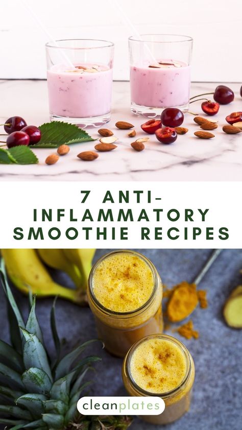 7 Anti-Inflammatory Smoothie Recipes We Love Antiflammatory Smoothie Recipes, Antinflamatory Smoothie, Healthy Liquid Diet Recipes, Anti Inflammation Smoothie Recipes, Red River Health And Wellness Recipes, Smoothies For Inflammation, Anti Flammatory Recipes, Antiinflammatory Smoothies, Anti Inflammation Smoothie