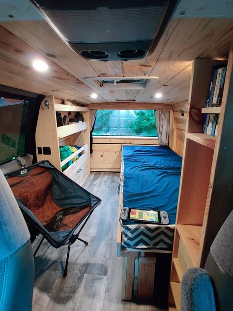 Small Camper Interior, Cargo Van Conversion, Chevy Astro Van, Van Dwelling, Truck Bed Camping, Small Travel Trailers, Astro Van, Van Conversion Interior, Mobile Living