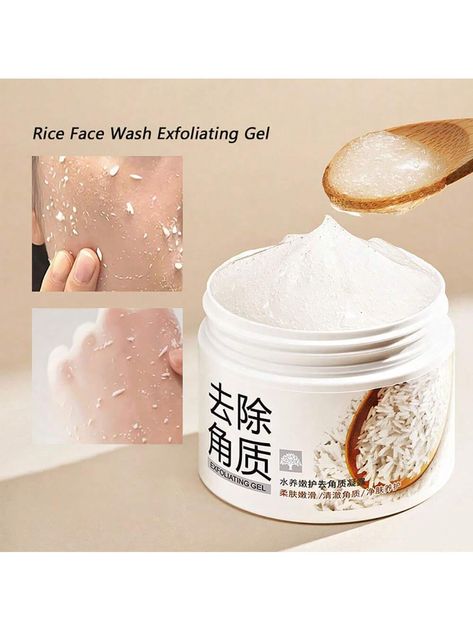 140g Rice Exfoliating Facial Cleanser Gel, Softly Removes Dead Skin Cells, Contains Vc&aloe Vera Extract, For Daily SkincareI discovered amazing products on SHEIN.com, come check them out! Face Exfoliating, Exfoliating Facial Scrub, Scrub Face, Face Body Scrub, Exfoliating Face Scrub, Skincare Facial, Cleansing Face, Facial Exfoliator, Exfoliating Scrub