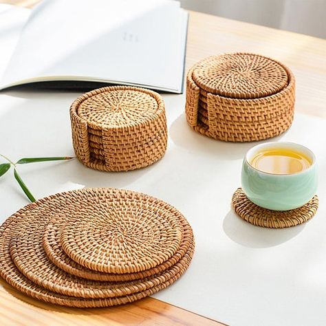 Get The Look, Nancy Meyers Edition | Something's Gotta Give Dining Room - Lauren Nelson Bamboo Tea, Rattan Table, Classic Table, Table Coasters, Cup Mat, Eco Friendly Design, Handmade Table, Tea Accessories, Placemat Sets