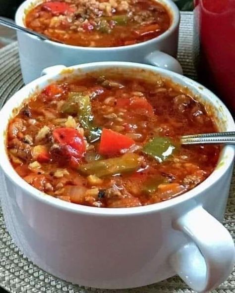 Soup Lovers (Recipes & Tips | I need 5000 people to say (yummy) so I can add their names to the Active Member list.👏 | Facebook Keto Friendly Vegetables, Warm Soup Recipes, Quick Soup Recipes, Keto Stuffed Peppers, Stuffed Peppers Healthy, Quick Soup, Free Keto Meal Plan, Ina Garten Recipes, Stuffed Pepper