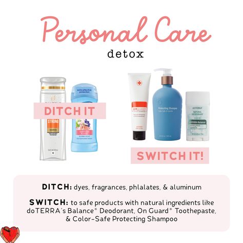 Did you know that the average woman puts on 515 synthetic chemicals on their body in a day? 👀 A single day. 😵‍💫 Think about it, you wake and… 👉 Brush your teeth - toothpaste and mouthwash 👉 Wash your face - soap, lotions, creams, makeup 👉 Perfume - enough said (remember “fragrance”?) 👉 Put on deodorant - aluminum anyone? And those are just off the top of my head. Thinking back to the small, daily habits that add up over time, here is where we can really stand to cut out a lot of toxins. S Doterra Whisper, On Guard Doterra, Doterra On Guard Cleaner Concentrate, Oil Substitute, Doterra Balance, Clean Lifestyle, Face Soap, Mouthwash, Wash Your Face