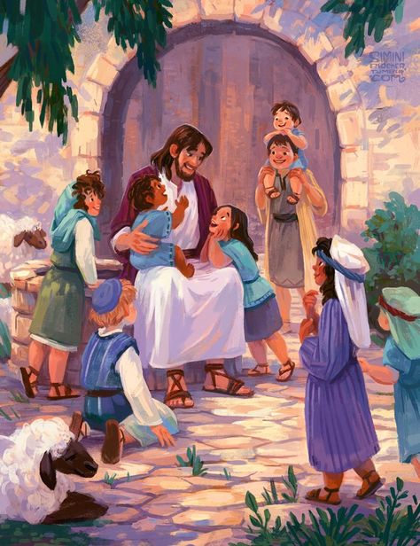 Christian Illustration, Jesus Cartoon, Jesus Drawings, Jesus Artwork, Pictures Of Christ, Bible Illustrations, Jesus Christ Art, Spring Fun, Bible Pictures