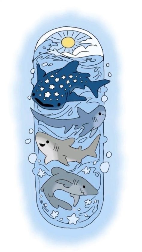 Cute Marine Animals Drawing, Shark Phone Wallpaper, Arte Do Ukulele, Shark Background, Cool Sharks, Shark Drawing, Shark Art, Cute Whales, Cute Shark