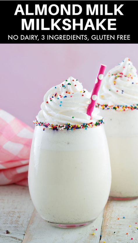 Almond Milk Gluten Free Recipes, Milkshake With Almond Milk, Healthy Milkshake Recipes Almond Milk, Almond Milkshake Recipe, Almond Milk Milkshake, Dairy Free Milkshake Recipe, Non Dairy Milkshake, Almond Milk Shake Recipes, Almond Milk Drink Recipes