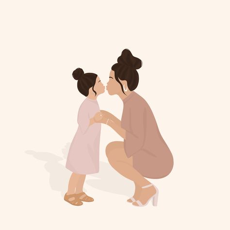 Wallpaper Mother And Daughter, Mom And Daughter Animation, Mom And Daughter Wallpaper Aesthetic, Bond With Daughter, Instagram Highlight Covers Daughter, Mom And Daughter Art Illustrations, Mother Daughter Vision Board, Motherhood Illustration Mother Art, Mother Daughter Cartoon Images