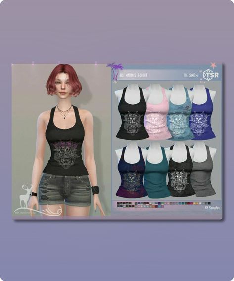 Sleeveless shirt for tropical environments and summer or spring seasons. samples: 48 Location: top Cloning object: Base of the game. Filesize: 10 MB Author: DanSimsFantasy #sims4cc #sims4 #sims #shirt #tops #tropical Scene Shirts, Rocker Tank Tops, Brazil Shirt, Emo Shirts, Sims 4 Cc Download, Rocker Tank, Baggy Shirt, Pop Pop Shirts, Mommy And Me Dresses