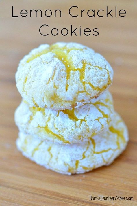 Trendy Cookies, Cool Whip Cookies, Crackle Cookies, Kek Lapis, Lemon Crinkle Cookies, Lemon Cookies Recipes, Lemon Cake Mixes, Cookies Cake, Crinkle Cookies