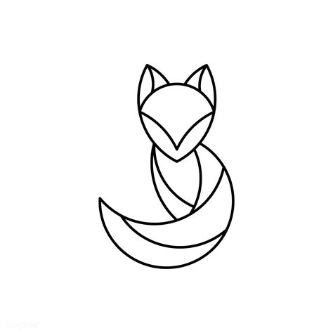 Simple Fox Tattoo, Fox Line Art, Fox Vector, Cat Animation, Fox Tattoo Design, Origami Shapes, Geometric Fox, Fox Images, Animal Vector