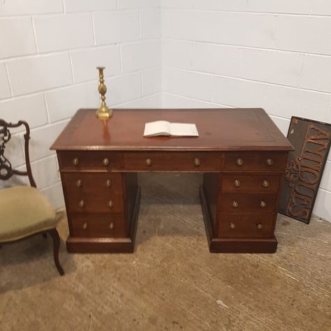 ANTIQUE VICTORIAN OAK TWIN PEDESTAL DESK C1880 Antique Desks, Pedestal Desk, Antique Desk, Antique Victorian, Limited Editions, Twins, Vanity, Desk, Bedroom