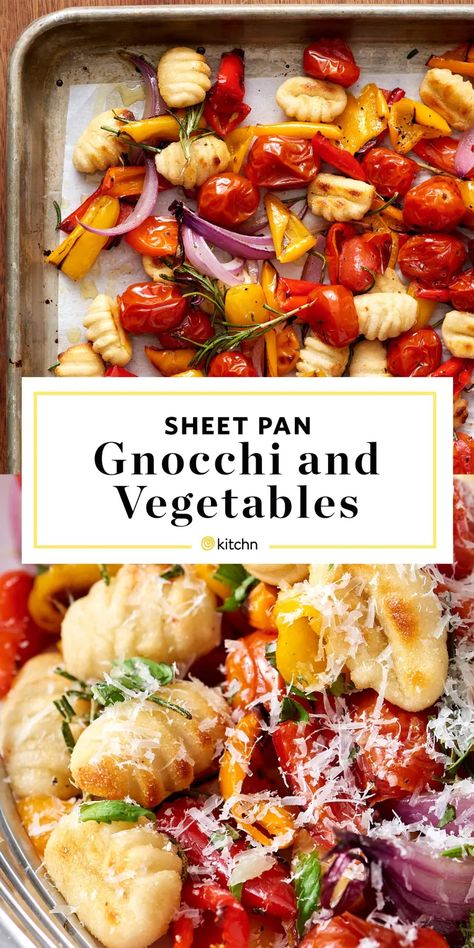 Crispy Sheet Pan Gnocchi, Sheet Pan Gnocchi, Vegetarian Meal Prep, Gnocchi Recipes, Pan Recipes, Sheet Pan Dinners, Sheet Pan Recipes, Vegetarian Dinner, Vegetarian Recipes Healthy