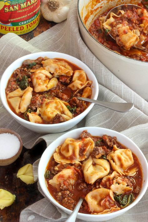 Dinner For 2, Tortellini Soup, Soup Dinner, Cooking For Two, Dinner For Two, Meals For Two, Italian Sausage, Tortellini, Meal Plans