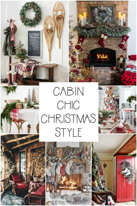 Christmas Cabin Decorations, Christmas At The Cabin Decorating Ideas, Christmas Rustic Decorations, Camp Christmas Decorations, Modern Cabin Christmas Decor, Winter Cabin Christmas Decorating Ideas, Cabin Xmas Decor, Christmas Decor Ideas Cabin, Modern Cabin Christmas