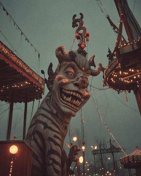 Carnival Core Aesthetic, Circus Big Top, Scary Circus Aesthetic, Creepy Carnival Aesthetic, Creepy Circus Aesthetic, Old Circus Aesthetic, Dark Clown Aesthetic, Dark Circus Art, Dark Carnival Aesthetic