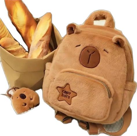 Cute Brown Bear, Kawaii Pillow, Green Eyed Cat, Capybara Plush, Puppy Backpack, Bear Backpack, Kawaii Games, Kawaii Bags, Kawaii Backpack