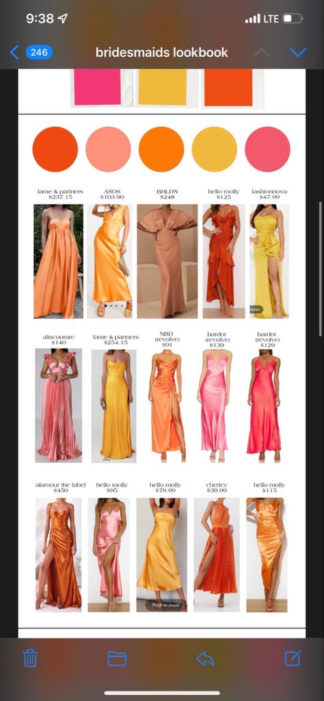 Citrus Colored Bridesmaid Dresses, Marigold Bridesmaid Dresses Color Palettes, Sunset Pink Bridesmaid Dresses, Mexico Beach Bridesmaid Dresses, Dessert Sunset Wedding Colors, Orange Palette Bridesmaid Dresses, Sunset Colours Bridesmaids, Bridesmaid Dress Color Summer, Bright Boho Bridesmaid Dresses