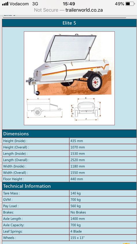 Venter Elite 5 trailer Venter Trailer, Small Trailers, Offroad Trailer, Trailer Design, Trailer Plans, Off Road Trailer, Small Trailer, Trailer Ideas, Camping Ideas