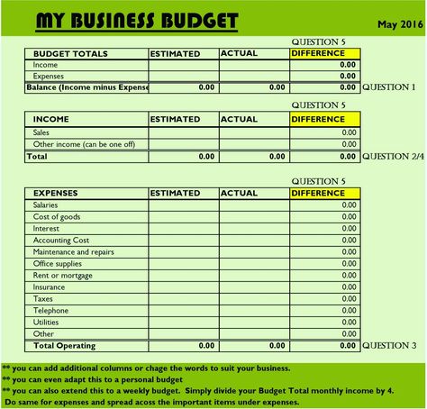 Small Business Budget Sheet, Budget For Business, Small Business Start Up Budget, Business Financial Plan Template, Small Business Budget Planner, Small Business Budget Template, Financial Sheet, Small Business Planner Free Printables, Business Budget Planner