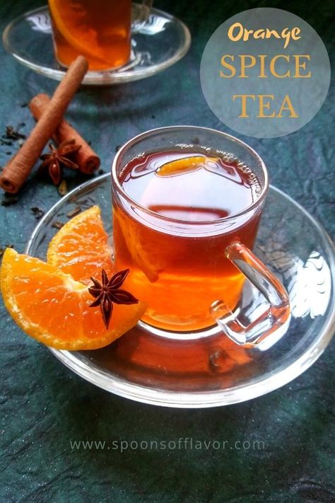 Orange Tea Recipe, Spiced Tea Recipe, Orange Spice Tea, Black Tea Recipe, Tadka Recipe, Hot Teas, Ramadan Recipe, Vegetarian Platter, Orange Syrup