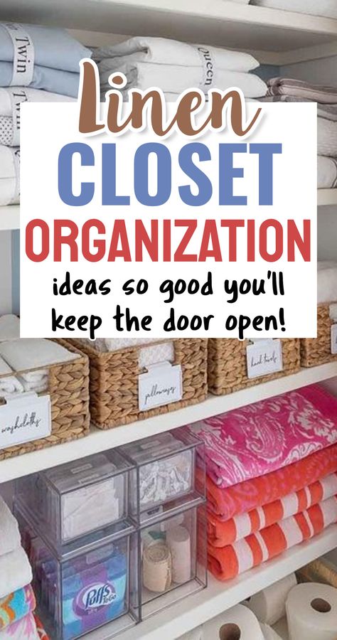 Linen Closet Organization Tips and Storage Hacks Organize Small Linen Closet Ideas, Organization For Linen Closet, What Goes In A Linen Closet, How To Organize Hallway Closet, How To Organize A Linen Closet Ideas, Organizing A Linen Closet, Organizing Hall Closet, Linen Closet Organization Ideas Bathroom, Hall Linen Closet Organization