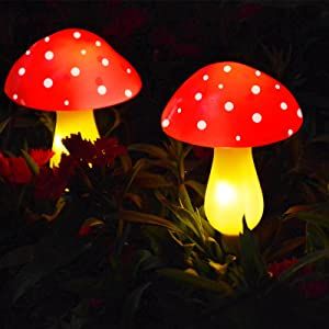 Garden String Lights, Pathway Landscaping, Garden Mushrooms, Mushroom Lights, Solar Pathway Lights, Led Garden Lights, Pathway Lighting, Patio Landscaping, Garden Pathway